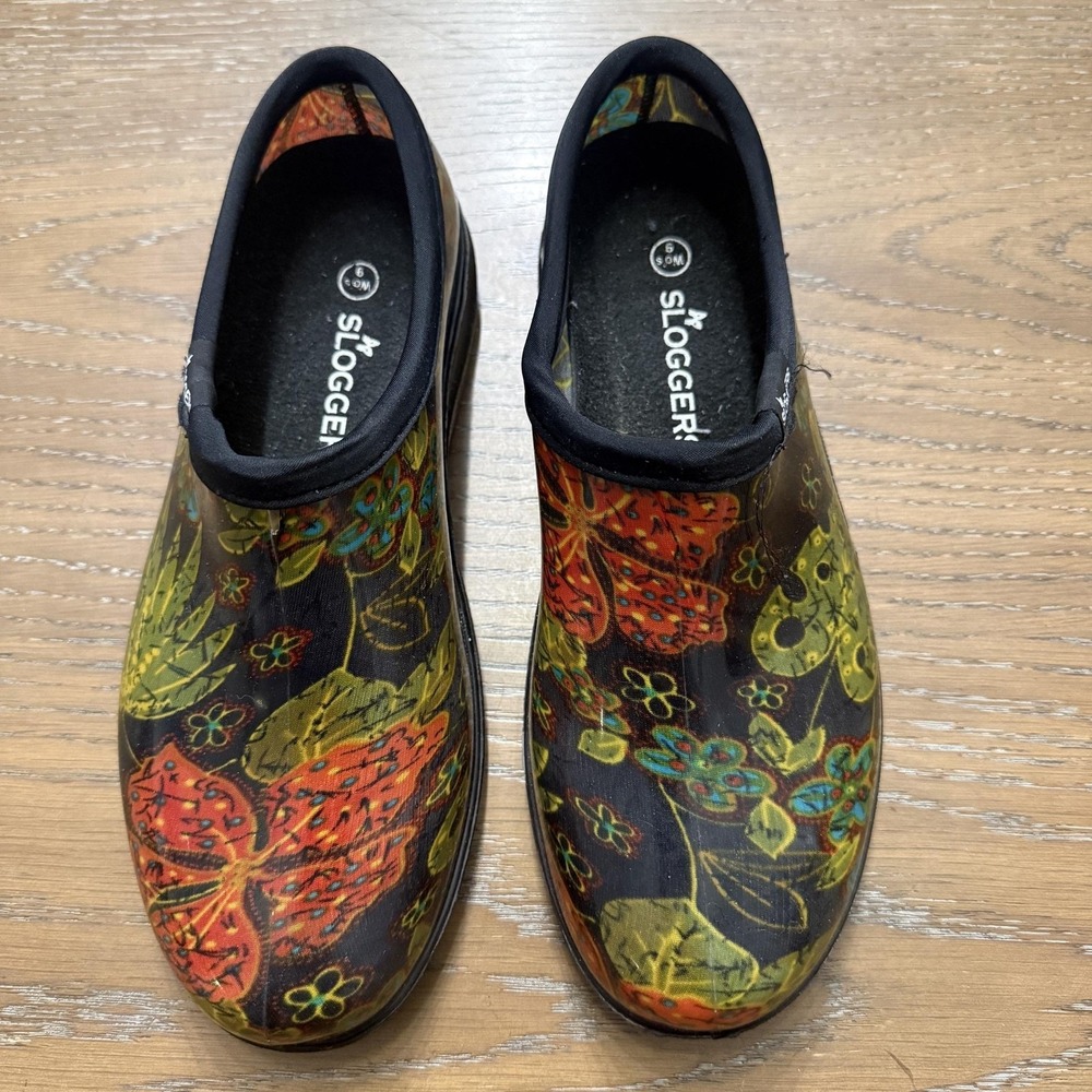 Sloggers Clog Shoes Womens Size 9 Multicolor Floral Waterproof Garden Slip On